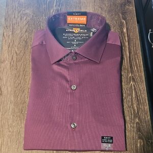 NWT Van Heusen Men's Burgundy Dress Shirt